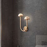 Бра с 2-мя мраморными плафонами на латунном корпусе Light Warm Light варинант исполнения - 1 | Loft Concept в Ижевске