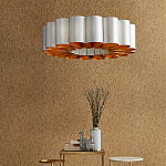 Люстра круглая фактурная в сочетании белого и золотого цвета Wide Stripes of Ribbon варинант исполнения - 5 | Loft Concept в Ижевске