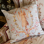 Декоративная подушка светло-серая с растительным орнаментом Raffael Angel Grey Cushion варинант исполнения - 2 | Loft Concept в Ижевске