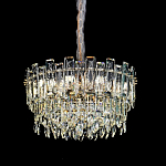 Круглая люстра с хрустальными подвесками на золотистом каркасе Gorgeous Crystal Light варинант исполнения - 1 | Loft Concept в Ижевске