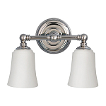 Бра для ванных комнат с 2-мя белыми плафонами в форме колокола на круглом основании цвета хром Feiss варинант исполнения - 1 | Loft Concept в Ижевске