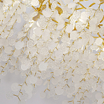 Люстра подвесная с золотистыми ветками и стеклянными подвесками в виде листьев Длина 130 см FAIRYTREE Light варинант исполнения - 5 | Loft Concept в Ижевске