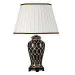 Настольная лампа с керамическим основанием с золотистым решетчатым узором и белым плиссированным абажуром Elstead Lighting варинант исполнения - 6 | Loft Concept в Ижевске