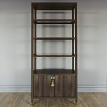 Стеллаж со стеклянными полками Elsa Dreams Walnut варинант исполнения - 6 | Loft Concept в Ижевске