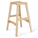 Барный стул со спинкой на 4-х деревянных ножках Синий Велюр Ava Charm варинант исполнения - 7 | Loft Concept в Ижевске