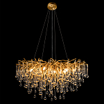 Люстра подвесная с прозрачными стеклянными подвесками в форме капель Диаметр 80 см Droplet Chandelier варинант исполнения - 13 | Loft Concept в Ижевске