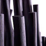 Люстра черная с несколькими ярусами деревянных палочек Bright Wooden Chandelier варинант исполнения - 7 | Loft Concept в Ижевске