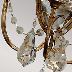  Бра в классическом стиле с 3-мя лампами в виде свеч на овальном зеркальном основании с хрустальными подвесками и подсвечниками Feiss варинант исполнения - 2 | Loft Concept в Ижевске