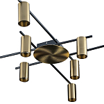 Потолочный светильник с 10-ю цилиндрическими плафонами цвета латунь TRIBES CHANDELIER варинант исполнения - 2 | Loft Concept в Ижевске