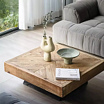 Дизайнерский журнальный стол квадратный с черным трапециевидным основанием Wokab варинант исполнения - 2 | Loft Concept в Ижевске