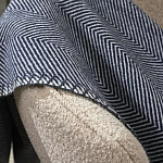 Плед из шерсти мериноса темно-синего цвета 130×180 см Indigo Waves варинант исполнения - 5 | Loft Concept в Ижевске