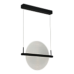 Светодиодный подвесной светильник круглой формы с металлическим черным каркасом Marble Glow варинант исполнения - 2 | Loft Concept в Ижевске