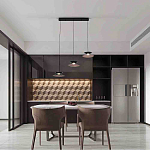 Люстра подвесная с тремя матовыми черными плафонами Obsidian Touch варинант исполнения - 4 | Loft Concept в Ижевске