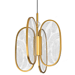 Люстра с гравировкой на акриловых плафонах Gravyura Bronze D 33 см варинант исполнения - 1 | Loft Concept в Ижевске