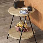 Стол приставной с 2-мя круглыми столешницами из дерева ESSEL OAK варинант исполнения - 4 | Loft Concept в Ижевске