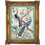 Постер в раме в стиле шинуазри Павлины на дереве Chinoiserie Imperial Garden Peacocks on a Tree Poster варинант исполнения - 1 | Loft Concept в Ижевске