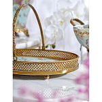 Блюдо овальное с ручкой и голубым фарфоровым дном с цветочным рисунком Blue Garden варинант исполнения - 4 | Loft Concept в Ижевске