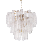 Люстра круглая многоярусная с прозрачными подвесками из стекла Hexagon Tube Light варинант исполнения - 1 | Loft Concept в Ижевске