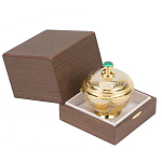 Сахарница металлическая с гравировкой и натуральным камнем Малахит в подарочной коробке Metal Stone Sugar Bowls варинант исполнения - 3 | Loft Concept в Ижевске