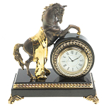 Часы настольные бронзовые с декором в виде коня Horse Stone Clock варинант исполнения - 5 | Loft Concept в Ижевске