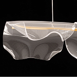 Люстра линейная с 3-мя белыми волнистыми плафонами Wave Line варинант исполнения - 6 | Loft Concept в Ижевске