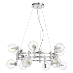 Люстра подвесная с 12-ю рельефными прозрачными плафонами из стекла и основанием цвета Хром Perforated Glass Bubbles варинант исполнения - 1 | Loft Concept в Ижевске