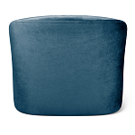 Стул с мягкой синей обивкой из велюра и подъемно-поворотным механизмом на белых колесиках Harper Blue and White варинант исполнения - 3 | Loft Concept в Ижевске