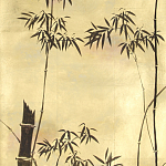 Обои ручная роспись Bamboo Quicksilver on Warm Gold gilded tea paper варинант исполнения - 1 | Loft Concept в Ижевске