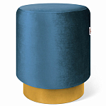 Пуф синий велюр на золотом металлическом основании Golden Belt варинант исполнения - 1 | Loft Concept в Ижевске