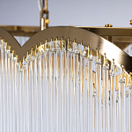 Люстра прямоугольная на цепях с прозрачными трубками и волнистым краем Nembus варинант исполнения - 7 | Loft Concept в Ижевске