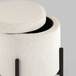 Молочный пуф на черных ножках SANJAY варинант исполнения - 3 | Loft Concept в Ижевске