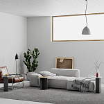 Стол журнальный цвета антрацит из 3-х частей со столешницами в виде геометрических элементов MUND ANTHRACITE варинант исполнения - 2 | Loft Concept в Ижевске