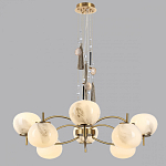 Люстра подвесная с 8-ю шарообразными плафонами из белого стекла с подвесками из камня и кисточками Agatelle варинант исполнения - 4 | Loft Concept в Ижевске