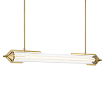Подвесной светильник линейный золотого цвета с длинной цилиндрической стеклянной трубкой Eurofase варинант исполнения - 1 | Loft Concept в Ижевске