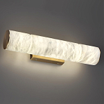 Бра с цилиндрическим плафоном из белого алебастра на прямоугольном основании Латунь Cryptocrystalline Stone варинант исполнения - 2 | Loft Concept в Ижевске