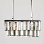 Люстра линейная прямоугольная с подвесками из натурального перламутра Nacre варинант исполнения - 2 | Loft Concept в Ижевске