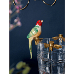 Ваза из прозрачного стекла с бронзовыми ножками и фигурками попугаев Eden Garden porcelain and bronze варинант исполнения - 3 | Loft Concept в Ижевске