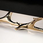 Дизайнерский комод чёрный глянцевый с основанием в виде золотых ветвей Meta Credenza  варинант исполнения - 2 | Loft Concept в Ижевске