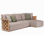 Дизайнерский уличный диван из массива дерева с плетеной спинкой PALINFRASCA Sofa варинант исполнения - 1 | Loft Concept в Ижевске