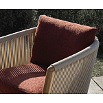 Дизайнерское уличное кресло из массива дерева с веревочной спинкой BOBOLI Armchair варинант исполнения - 3 | Loft Concept в Ижевске