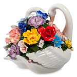 Статуэтка фарфоровая Лебеди с цветами Charming Statuette варинант исполнения - 1 | Loft Concept в Ижевске