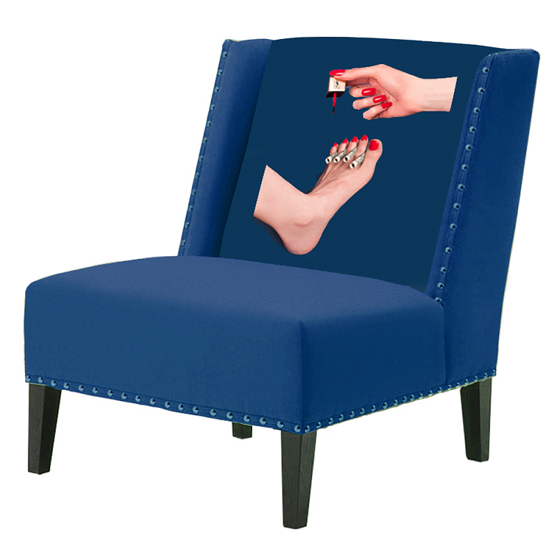 FUN Armchair "Pedicure" Blue Дизайнерское кресло с цветным принтом Сапфирово-синий в Ижевске | Loft Concept 