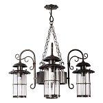 Уличная подвесная люстра с 4-мя цилиндрическими плафонами на цепях Elysian Lanterns варинант исполнения - 1 | Loft Concept в Ижевске