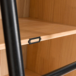 Книжный шкаф из массива сосны с металлической лестницей Burton Wood Cabinet варинант исполнения - 6 | Loft Concept в Ижевске