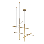 Люстра с 6-ю  пересекающимися цилиндрическими плафонами на тонких тросах Trumpet tube варинант исполнения - 2 | Loft Concept в Ижевске