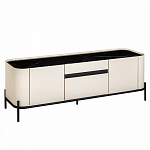 ТВ-тумба белая с чёрной столешницей с 2-мя дверками и ящиком San Marco варинант исполнения - 1 | Loft Concept в Ижевске