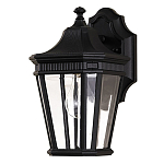 Настенный фонарь черного цвета с прозрачными стеклянным плафоном Feiss варинант исполнения - 6 | Loft Concept в Ижевске