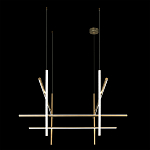 Люстра с 8-ю пересекающимися цилиндрическими плафонами на тонких тросах Trumpet tube варинант исполнения - 5 | Loft Concept в Ижевске