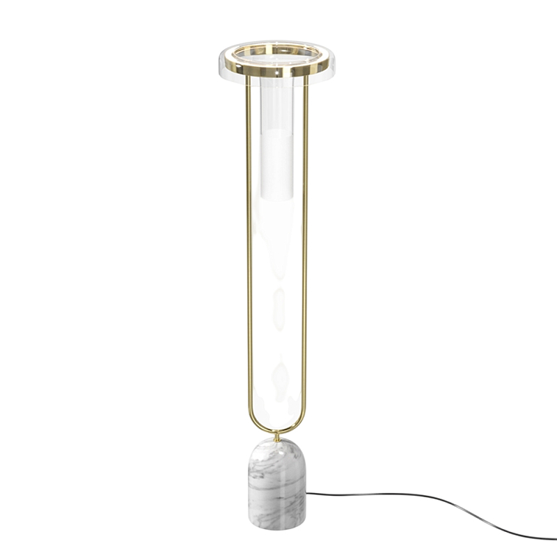 Напольный торшер светодионый Ikebana 3000К 24Вт Латунь Прозрачный в Ижевске | Loft Concept 