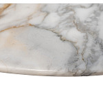 Столик журнальный с круглой мраморной столешницей на трех опорах Marble Stone Drawing варинант исполнения - 4 | Loft Concept в Ижевске